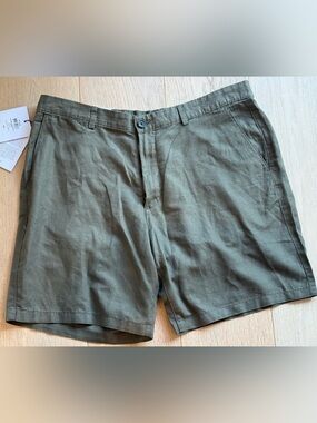 Selected Homme Men’s Linen Organic Cotton Shorts Olive XXL Waist 38 Vaca Travel